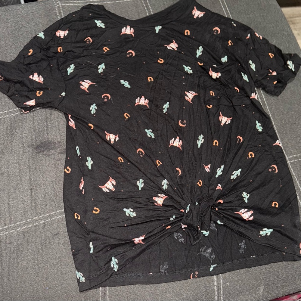 No Boundaries Black Top with Colorful Accents
